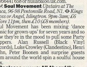 Time Out Magazine Londin – August 2003