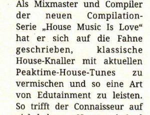 House Music is Love Review,“Faze“ Magazine