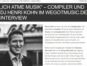 Interview on Wegotmusic.de 1/3